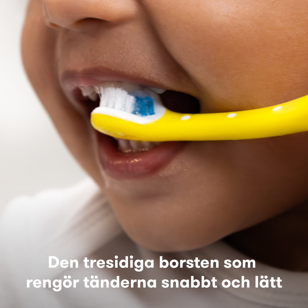 Trevinklad tandkramare